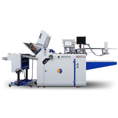 Máy gấp giấy định dạng lớn tự động Đặt dây đai lái xe Bảng quảng cáo dược phẩm 220m/min