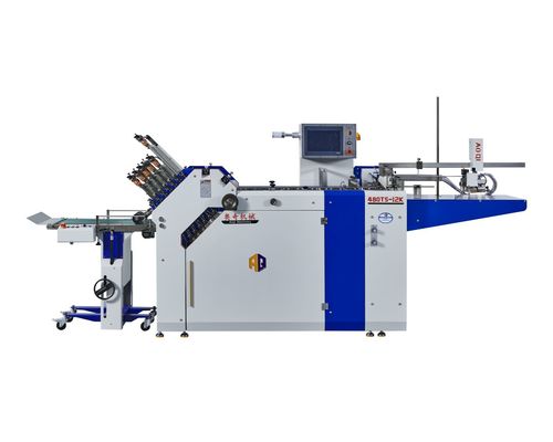 Các tờ rơi dược phẩm định dạng lớn chiều rộng 480mm Chèn Máy gấp với 12 túi để in hướng dẫn dược phẩm